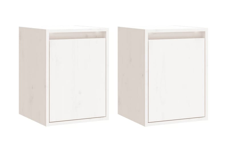 Väggskåp 2 st vit 30x30x40 cm massiv furu - Vit - Förvaring - Hylla - Vägghylla