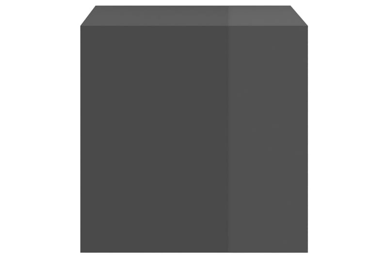 Väggskåp högglans grå 37x37x37 cm spånskiva - Grå - Vägghylla