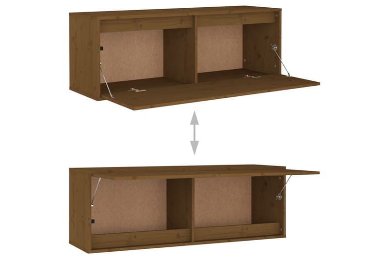 Väggskåp honungsbrun 100x30x35 cm massiv furu - Honung - Förvaring - Hylla - Vägghylla