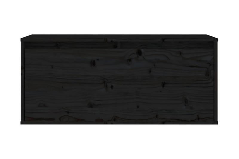 Väggskåp svart 80x30x35 cm massiv furu - Svart - Vägghylla