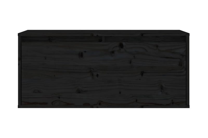 Väggskåp svart 80x30x35 cm massiv furu - Svart - Förvaring - Hylla - Vägghylla