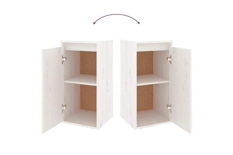 Väggskåp vit 30x30x60 cm massiv furu - Vit - Förvaring - Hylla - Vägghylla