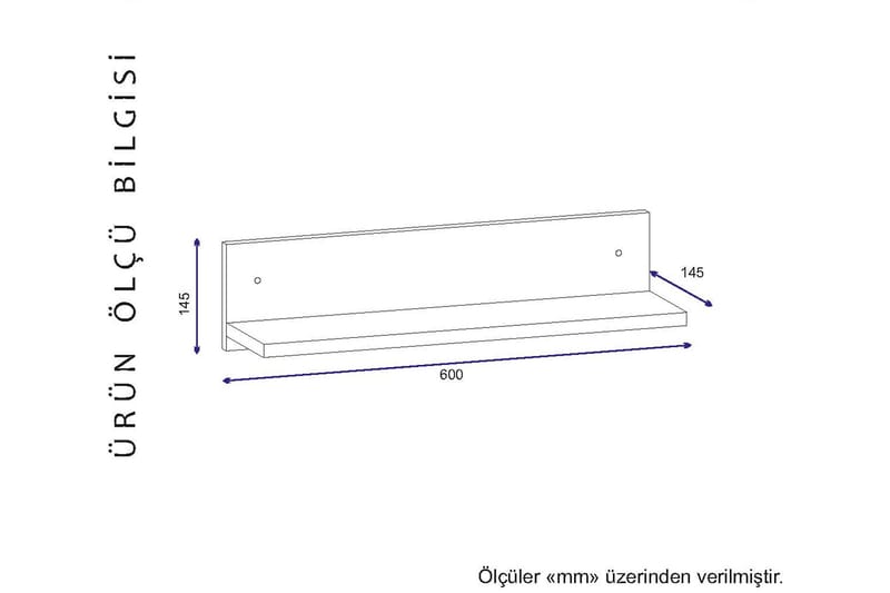 Vellavie Vägghylla 60 cm - Vit/Valnöt - Förvaring - Hylla - Vägghylla