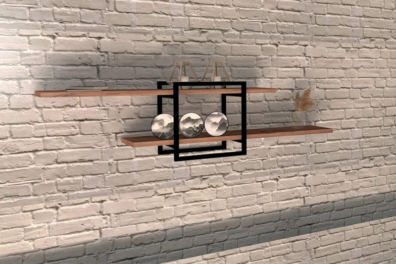 Verneda Vägghylla 120x18 cm 2 Hyllor - Brun - Förvaring - Hylla - Vägghylla