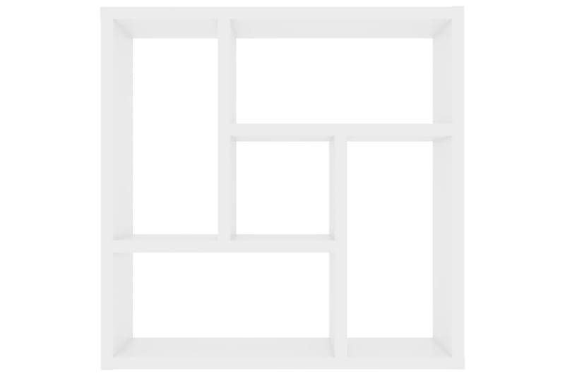 Vägghylla vit högglans 45,1x16x45,1 cm spånskiva - Vit - Vägghylla