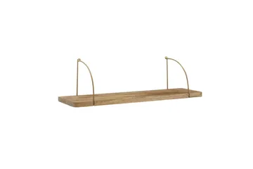 Vägghylla Wohnling massivt trä, metallhänghylla, industriell loftstil 80 cm - 80 cm - Förvaring - Hylla - Vägghylla