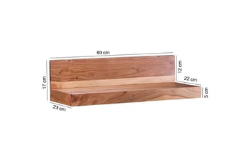 Vägghylla Wohnling Massivt trä Klassisk Akacia, 60 cm - Akacia, 60 cm - Förvaring - Hylla - Vägghylla