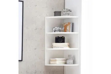 Vägghylla Wohnling melaminbelagd spånskiva, hörnhyllförvaring, modern stil Vit - Vit - Förvaring - Hylla - Hörnhylla
