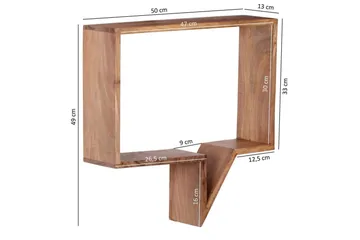 Vägghylla Wohnling Set med 2 solid trähyllor i form av pratbubblor, modern loftstil Akacia - Akacia - Förvaring - Hylla - Vägghylla