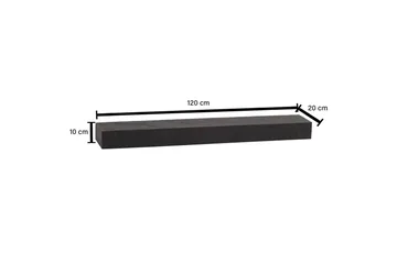 Vägghylla Wohnling svart stenoptik, väggmonterad, svävande hylla, modern loftstil 120 cm - 120 cm - Förvaring - Hylla - Vägghylla