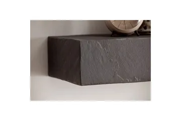 Vägghylla Wohnling svart stenoptik, väggmonterad, svävande hylla, modern loftstil 120 cm - 120 cm - Förvaring - Hylla - Vägghylla