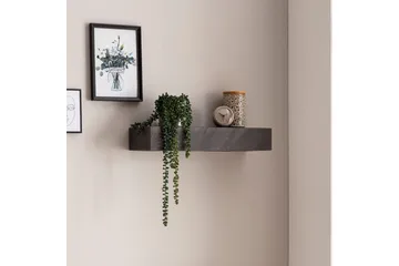 Vägghylla Wohnling svart stenoptik, väggmonterad, svävande hylla, modern loftstil 60 cm - 60 cm - Förvaring - Hylla - Vägghylla