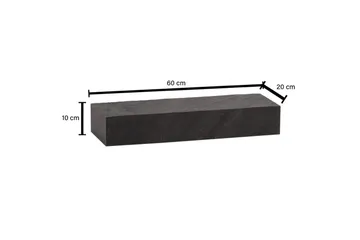 Vägghylla Wohnling svart stenoptik, väggmonterad, svävande hylla, modern loftstil 60 cm - 60 cm - Förvaring - Hylla - Vägghylla