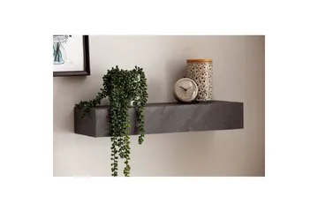 Vägghylla Wohnling svart stenoptik, väggmonterad, svävande hylla, modern loftstil 60 cm - 60 cm - Förvaring - Hylla - Vägghylla