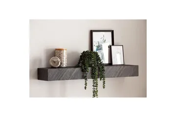 Vägghylla Wohnling svart stenoptik, väggmonterad, svävande hylla, modern loftstil 90 cm - 90 cm - Förvaring - Hylla - Vägghylla