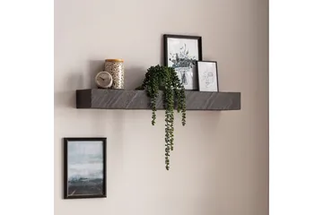 Vägghylla Wohnling svart stenoptik, väggmonterad, svävande hylla, modern loftstil 90 cm - 90 cm - Förvaring - Hylla - Vägghylla