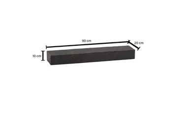 Vägghylla Wohnling svart stenoptik, väggmonterad, svävande hylla, modern loftstil 90 cm - 90 cm - Förvaring - Hylla - Vägghylla