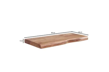 Vägghylla Wohnling träkant, massivt trä, flytande hylla, lantlig stil 60 cm - 60 cm - Förvaring - Hylla - Vägghylla