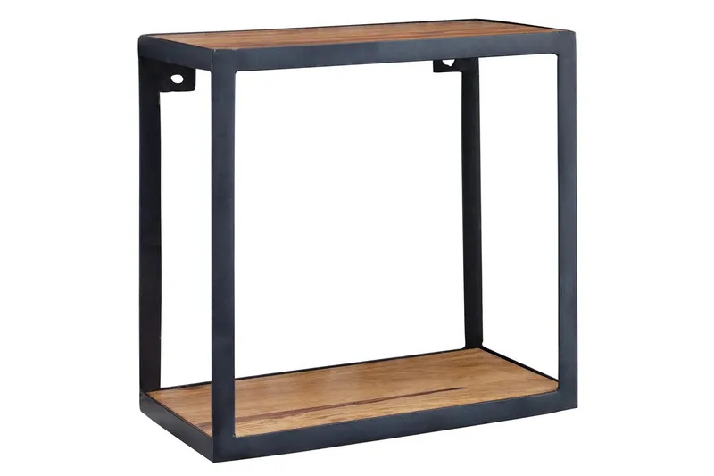 Vägghylla Wohnling Puri Massivt Trä Metallram Väggmonterad Industriell, undefined