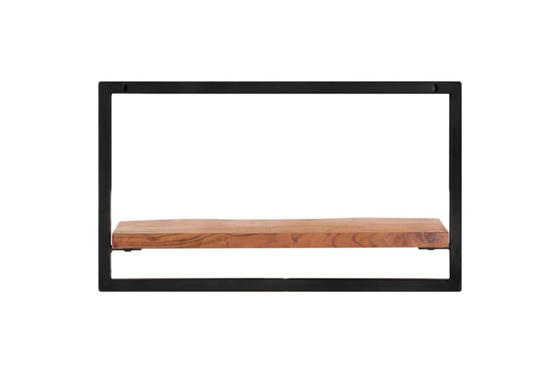 Vägghyllor 2 st 60x25x35 cm massivt akaciaträ och stål - Brun - Förvaring - Hylla - Vägghylla