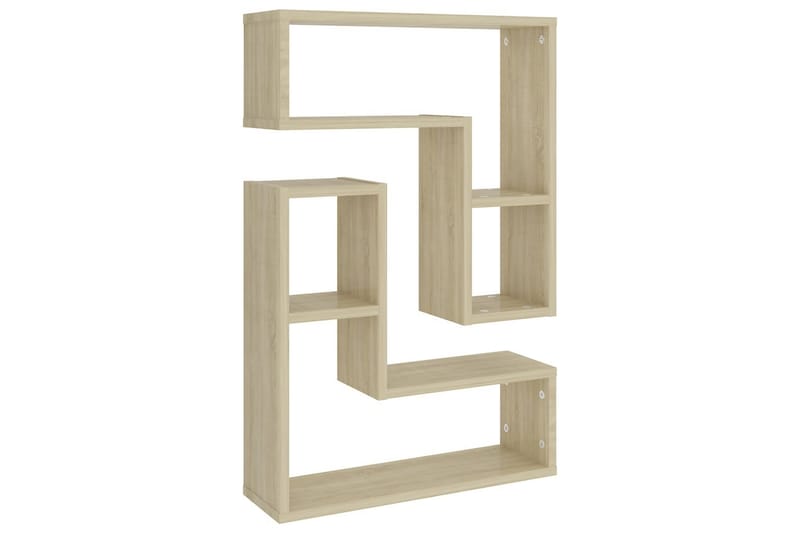Vägghyllor 2 st sonoma-ek 50x15x50 cm spånskiva - Ek - Förvaring - Hylla - Vägghylla