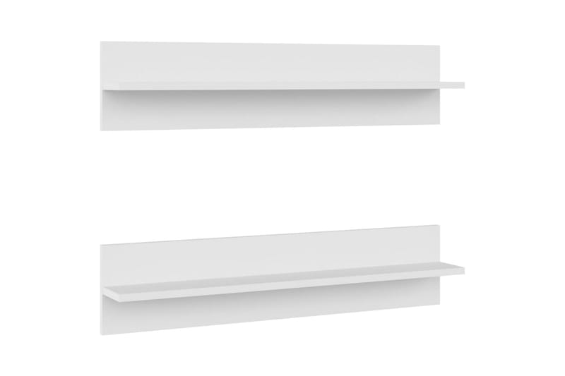 Vägghyllor 2 st vit 80x11,5x18 cm spånskiva - Vit - Förvaring - Hylla - Vägghylla