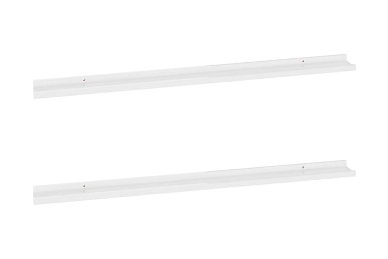 Vägghyllor 2 st vit högglans 115x9x3 cm - Vit högglans - Förvaring - Hylla - Vägghylla