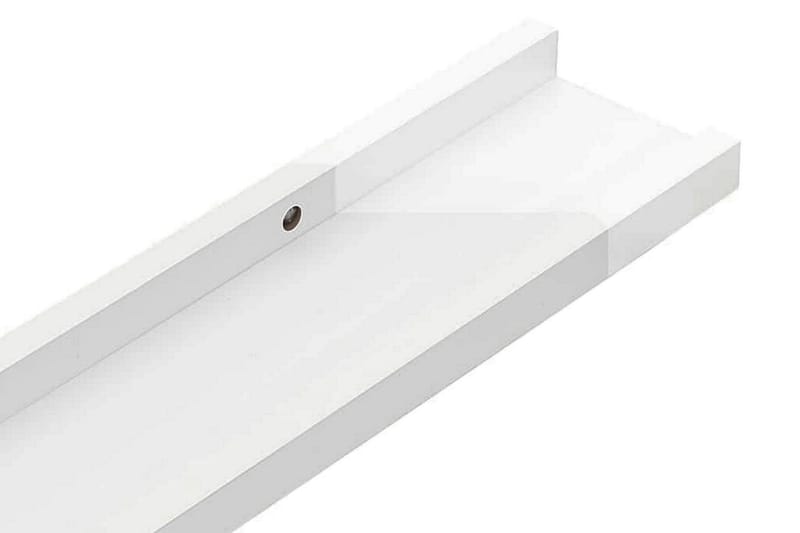 Vägghyllor 2 st vit högglans 115x9x3 cm - Vit högglans - Förvaring - Hylla - Vägghylla