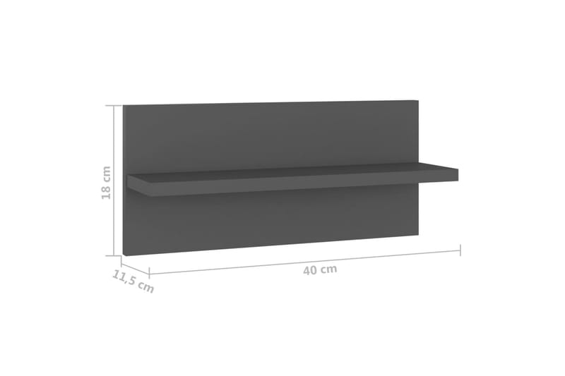 Vägghyllor 4 st grå 40x11,5x18 cm spånskiva - Grå - Förvaring - Hylla - Vägghylla