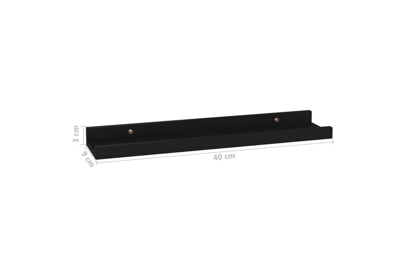 Vägghyllor 4 st svart 40x9x3 cm - Svart - Förvaring - Hylla - Vägghylla