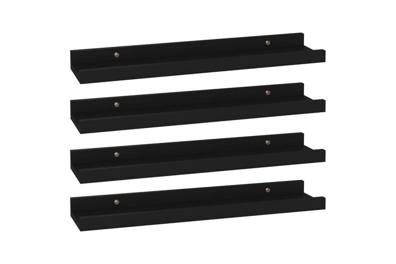 Vägghyllor 4 st svart 40x9x3 cm - Svart - Förvaring - Hylla - Vägghylla