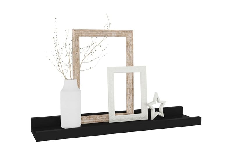 Vägghyllor 4 st svart 40x9x3 cm - Svart - Förvaring - Hylla - Vägghylla