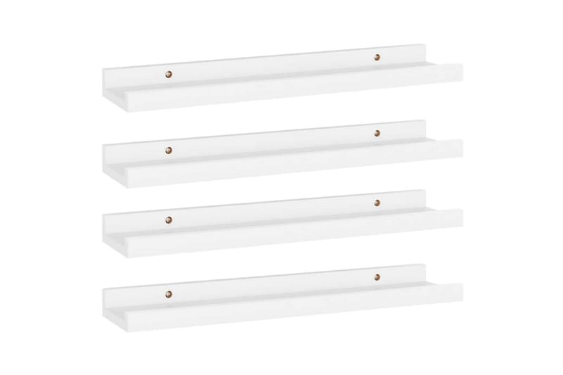 Vägghyllor 4 st vit 40x9x3 cm - Vit - Förvaring - Hylla - Vägghylla