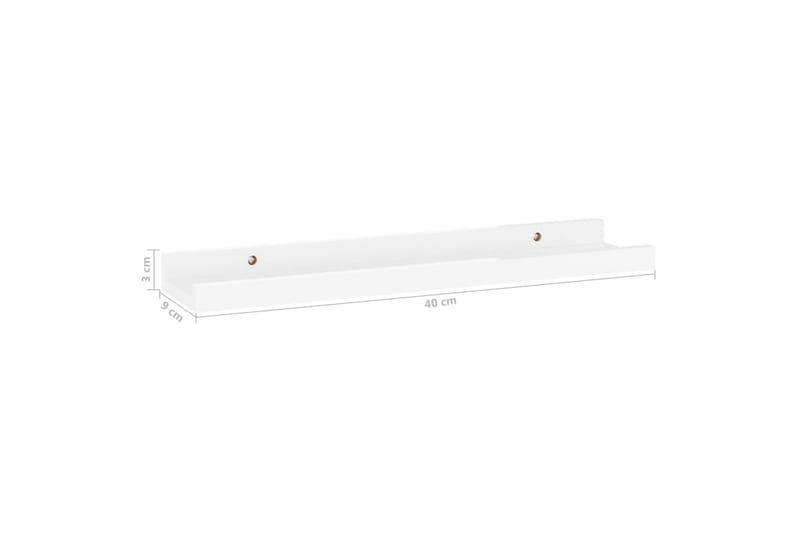 Vägghyllor 4 st vit högglans 40x9x3 cm - Vit högglans - Förvaring - Hylla - Vägghylla