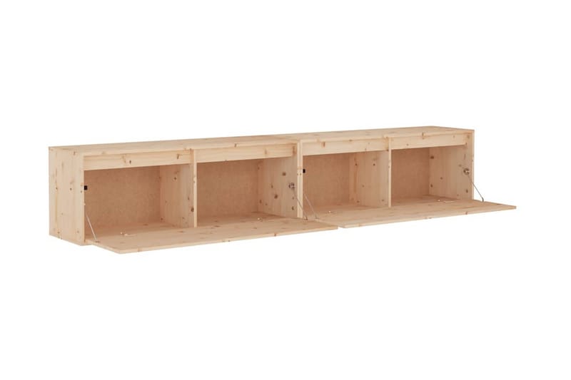 Väggskåp 2 st 100x30x35 cm massiv furu - Brun - Förvaring - Hylla - Vägghylla