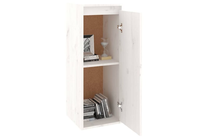 Väggskåp 2 st 30x30x80 cm massiv furu - Vit - Förvaring - Hylla - Vägghylla