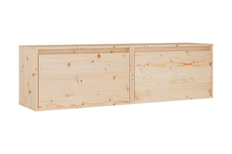 Väggskåp 2 st 60x30x35 cm massiv furu - Brun - Förvaring - Hylla - Vägghylla