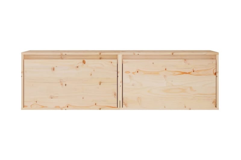 Väggskåp 2 st 60x30x35 cm massiv furu - Brun - Förvaring - Hylla - Vägghylla
