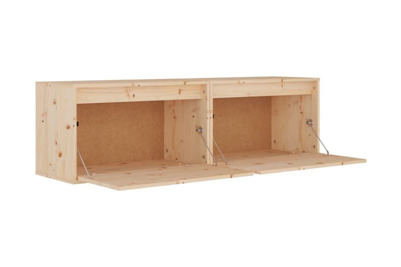 Väggskåp 2 st 60x30x35 cm massiv furu - Brun - Förvaring - Hylla - Vägghylla