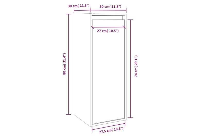 Väggskåp 2 st honungsbrun 30x30x80 cm massiv furu - Honung - Vägghylla