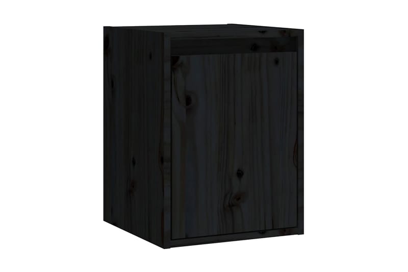 Väggskåp 2 st svart 30x30x40 cm massiv furu - Svart - Förvaring - Hylla - Vägghylla