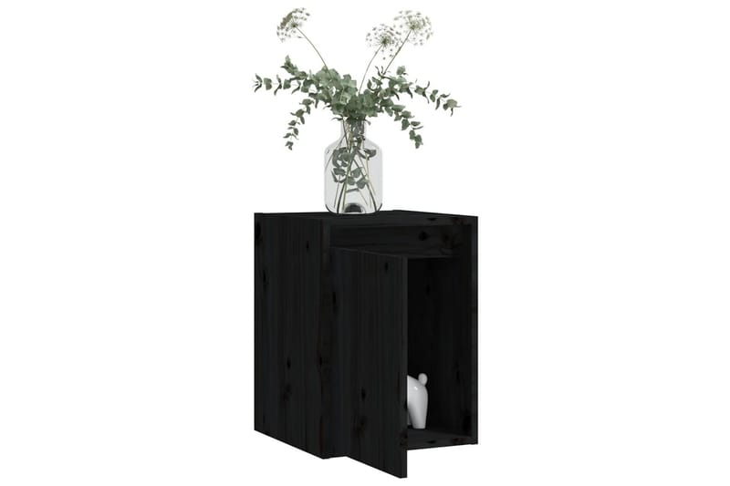 Väggskåp 2 st svart 30x30x40 cm massiv furu - Svart - Förvaring - Hylla - Vägghylla