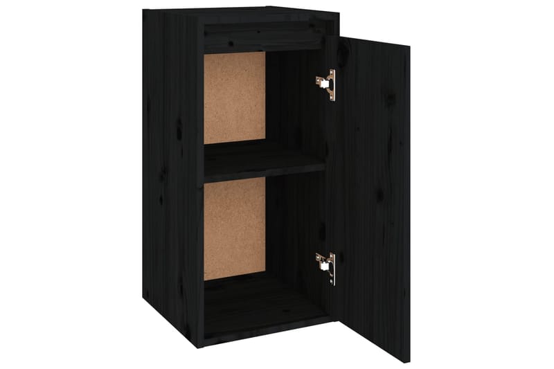 Väggskåp 2 st svart 30x30x60 cm massiv furu - Svart - Förvaring - Hylla - Vägghylla