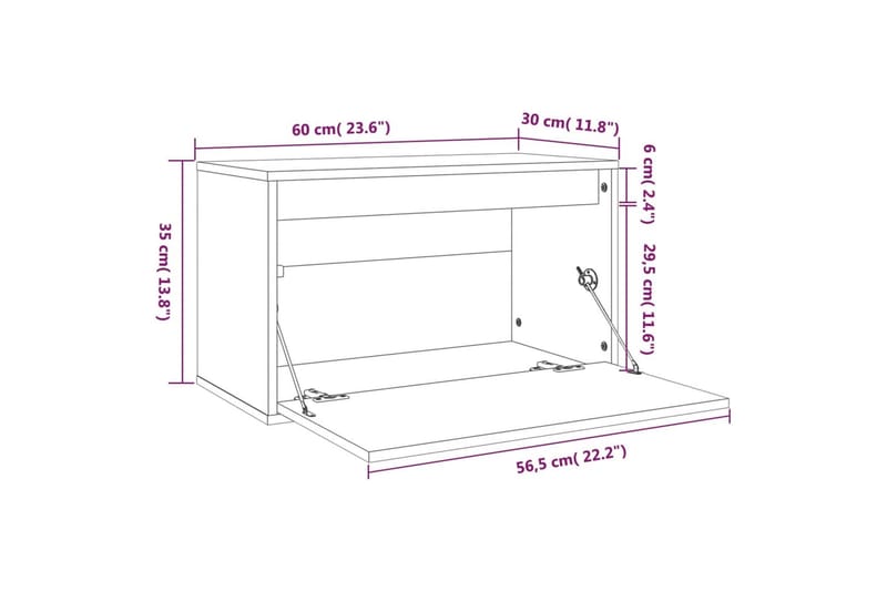 Väggskåp 60x30x35 cm massiv furu honungbrun - Honung - Vägghylla