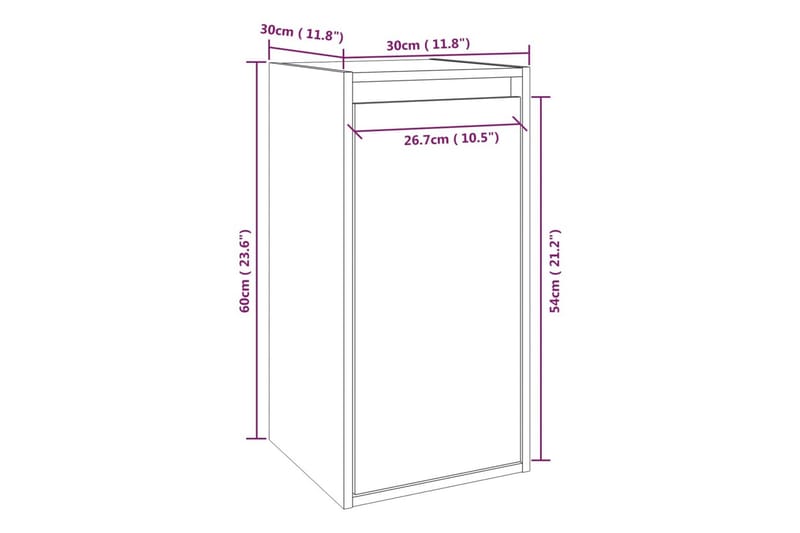 Väggskåp honungsbrun 30x30x60 cm massiv furu - Honung - Vägghylla