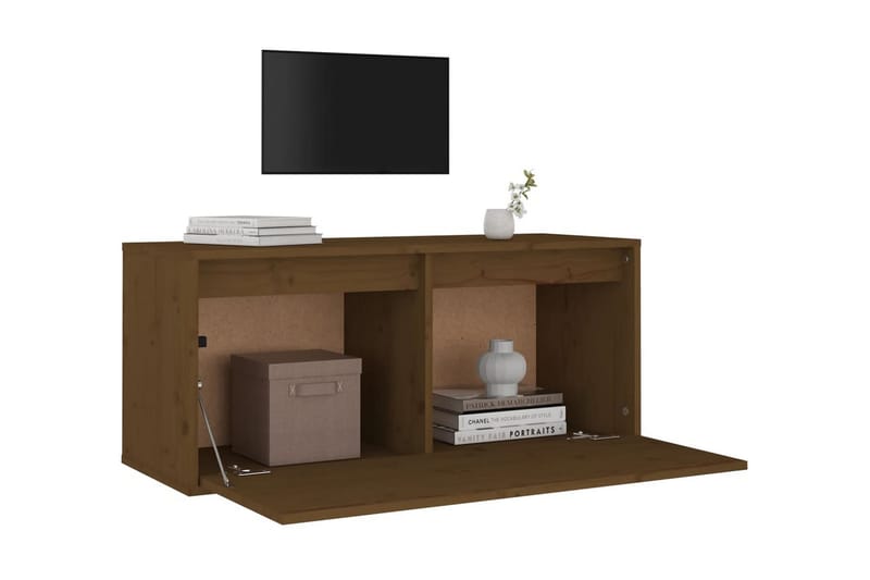 Väggskåp honungsbrun 80x30x35 cm massiv furu - Honung - Förvaring - Hylla - Vägghylla