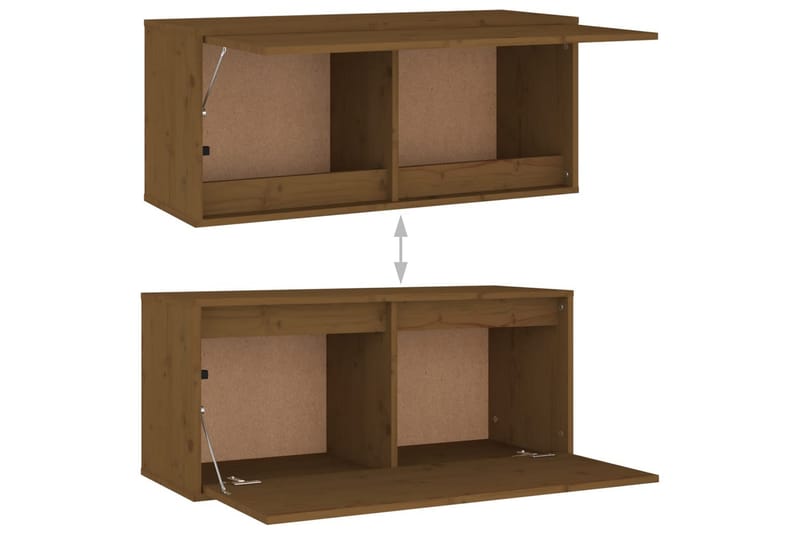 Väggskåp honungsbrun 80x30x35 cm massiv furu - Honung - Förvaring - Hylla - Vägghylla