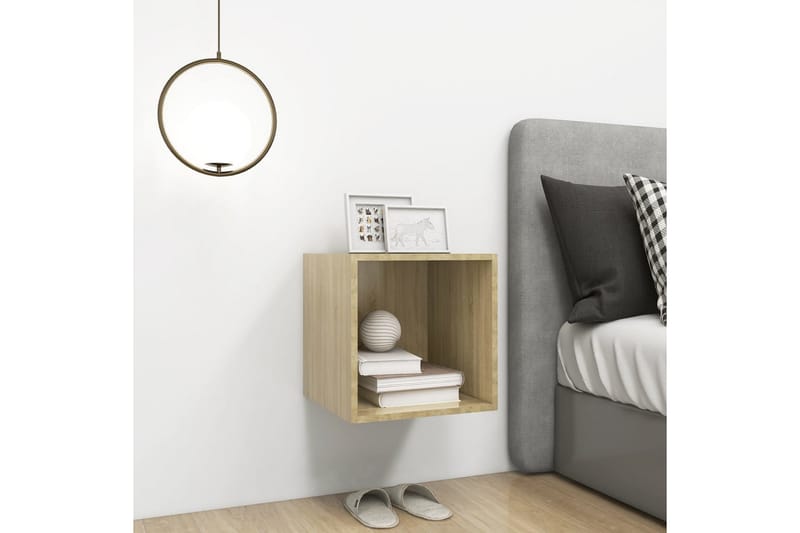 Väggskåp sonoma-ek 37x37x37 cm spånskiva - Brun - Förvaring - Hylla - Vägghylla
