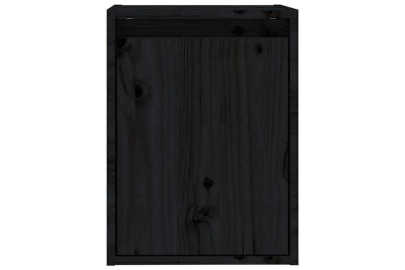 Väggskåp svart 30x30x40 cm massiv furu - Svart - Vägghylla
