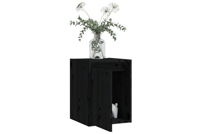 Väggskåp svart 30x30x40 cm massiv furu - Svart - Förvaring - Hylla - Vägghylla